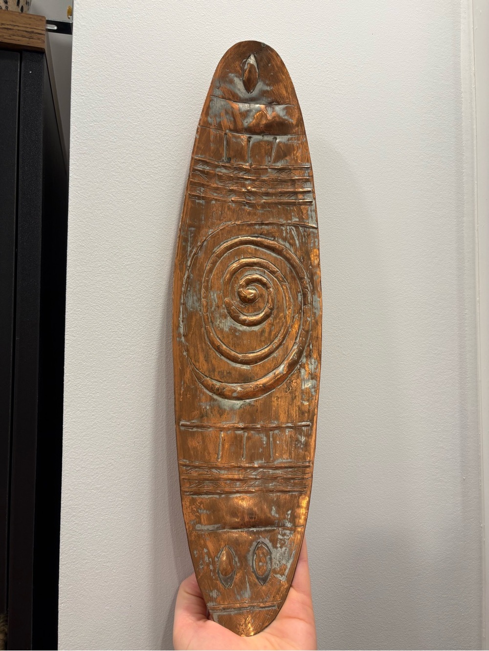 🍁🧡 Hand-carved Copper Tribal Wall Art or Bowl